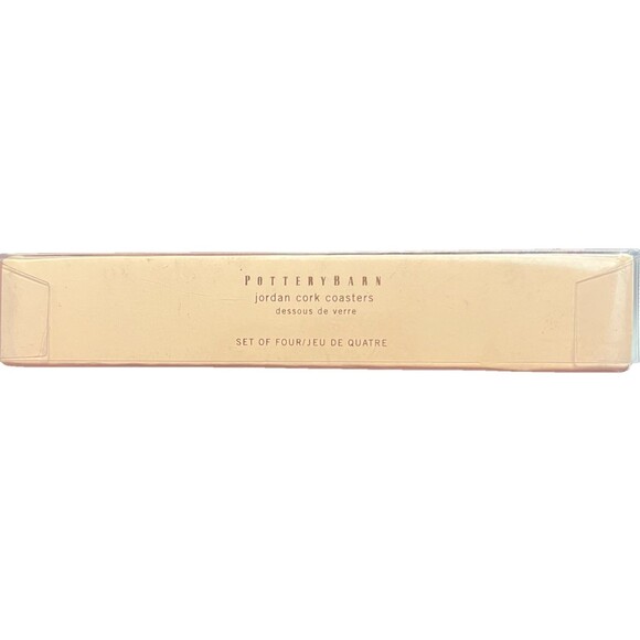 Pottery Barn Jordan Cork Coasters Set of 4 Tan Red Brown Fall Table Decor New - Picture 3 of 8